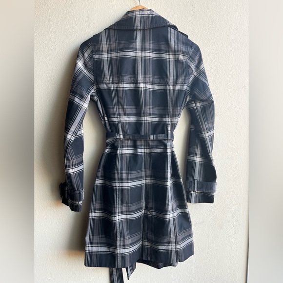 Plaid Water Repellent Trench Coat - Picture 5 of 6